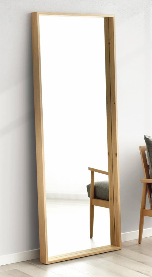 MODERNO ESPEJO VESTIDOR DE INSPIRACIÓN NÓRDICA MADERA ROBLE