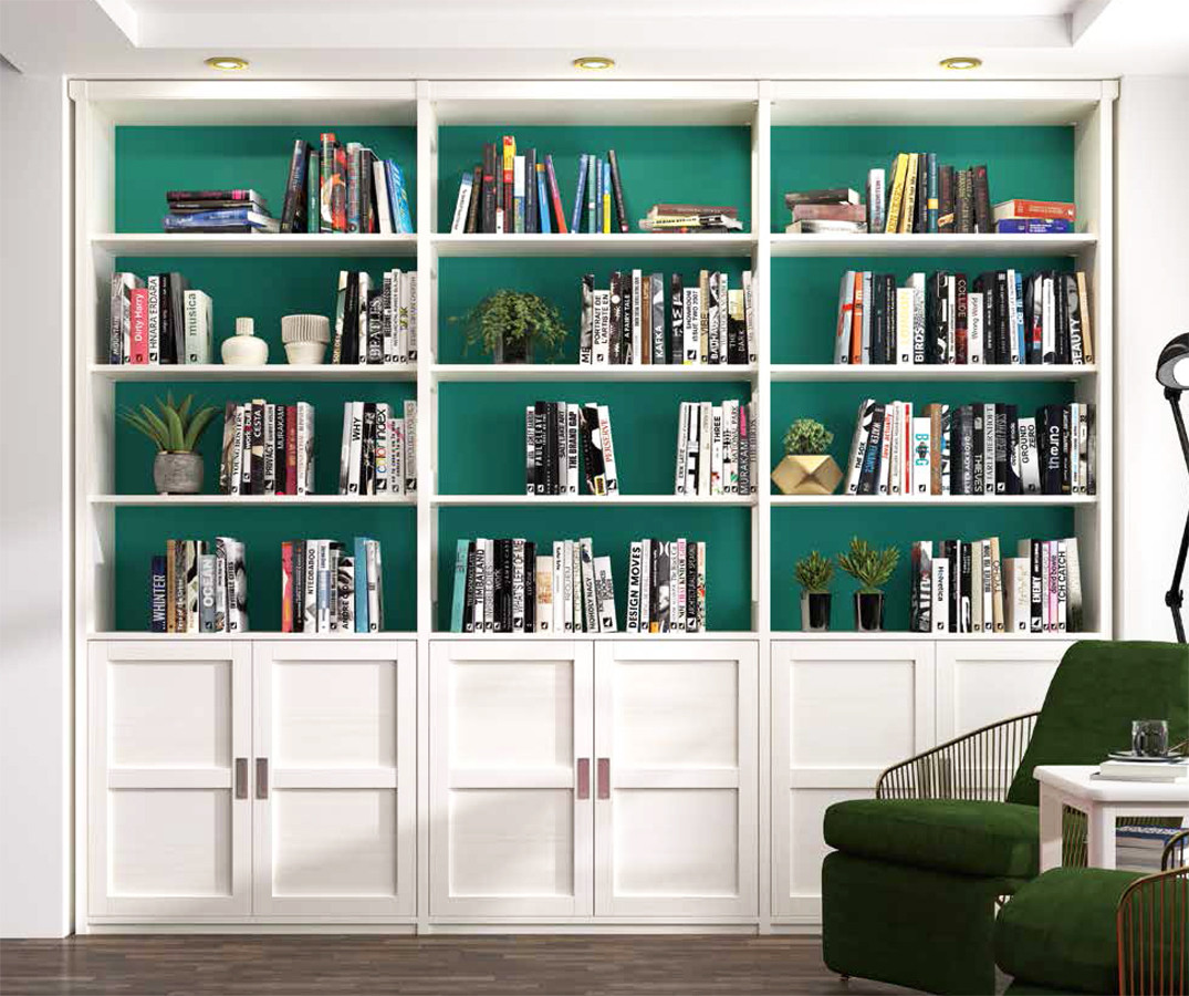 LIBRERÍA CON BALDAS Y PUERTAS IDEAL PARA SALÓN COMEDOR