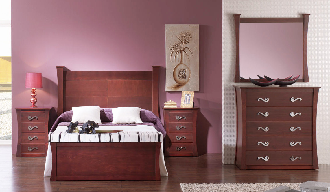 DORMITORIO DE MATRIMONIO MODERNO MADERA - PINO