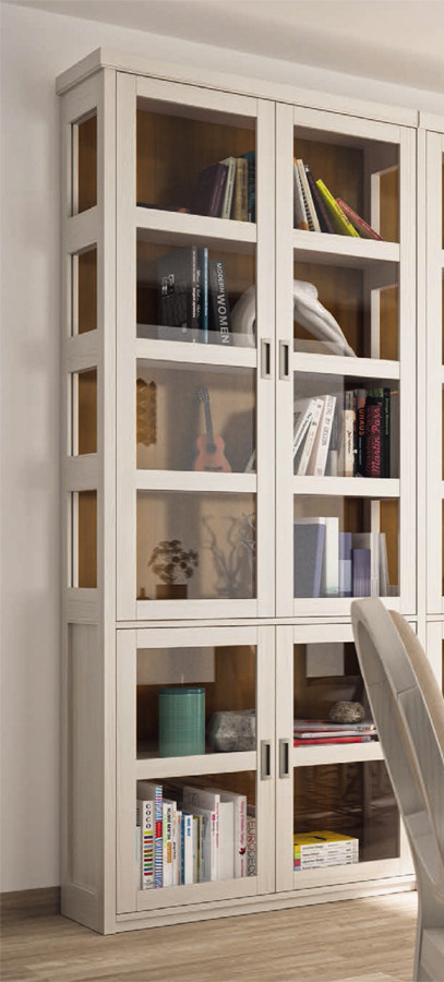 LIBRERÍA CON PUERTAS CON CRISTAL PARA SALÓN COMEDOR