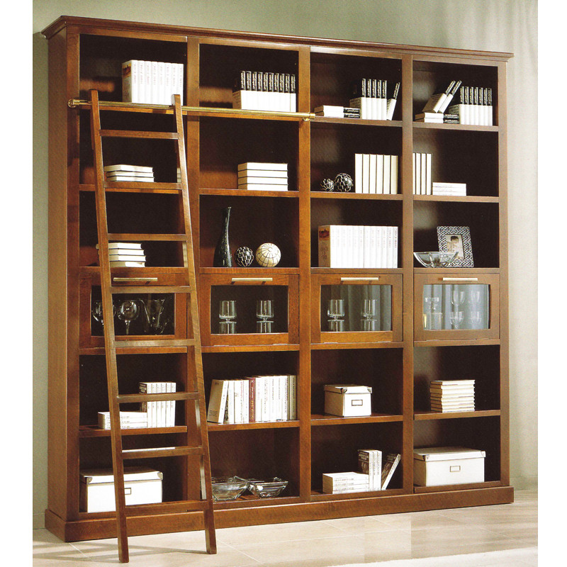 Librería con Biblioteca en Madera de Cerezo