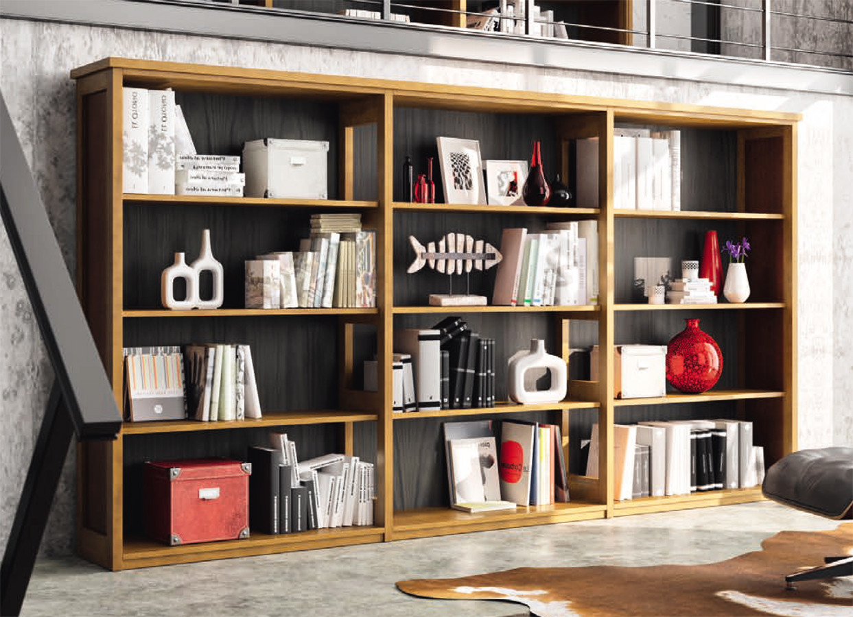 ▷ LIBRERÍA BAJA EN MADERA DE CALIDAD para teletrabajo en casa