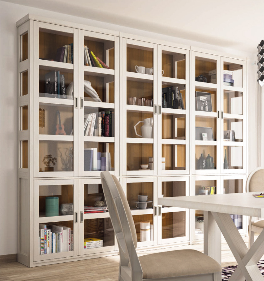 Estantería, librería para el salón acabado pino