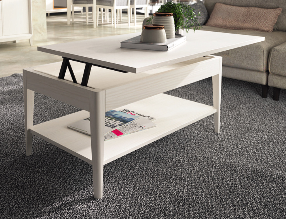 MESA DE CENTRO ELEVABLE ESTILO NÓRDICO MADERA NATURAL SOSTENIBLE