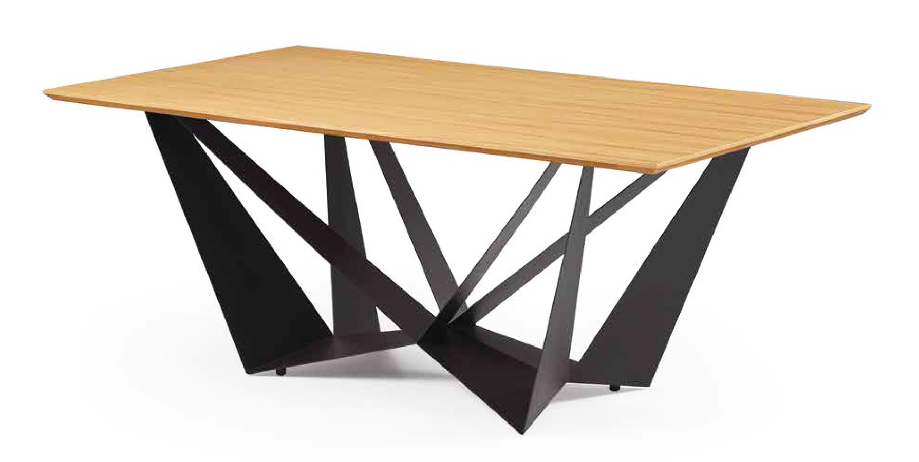 MESA RECTANGULAR CON BASE METÁLICA PARA COMEDOR DE DISEÑO - ROBLE