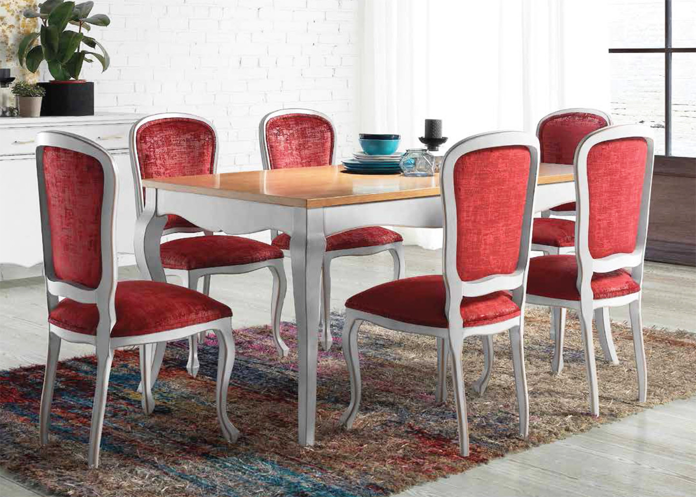 MESA DE COMEDOR PATA ISABELINA MADERA - PINO