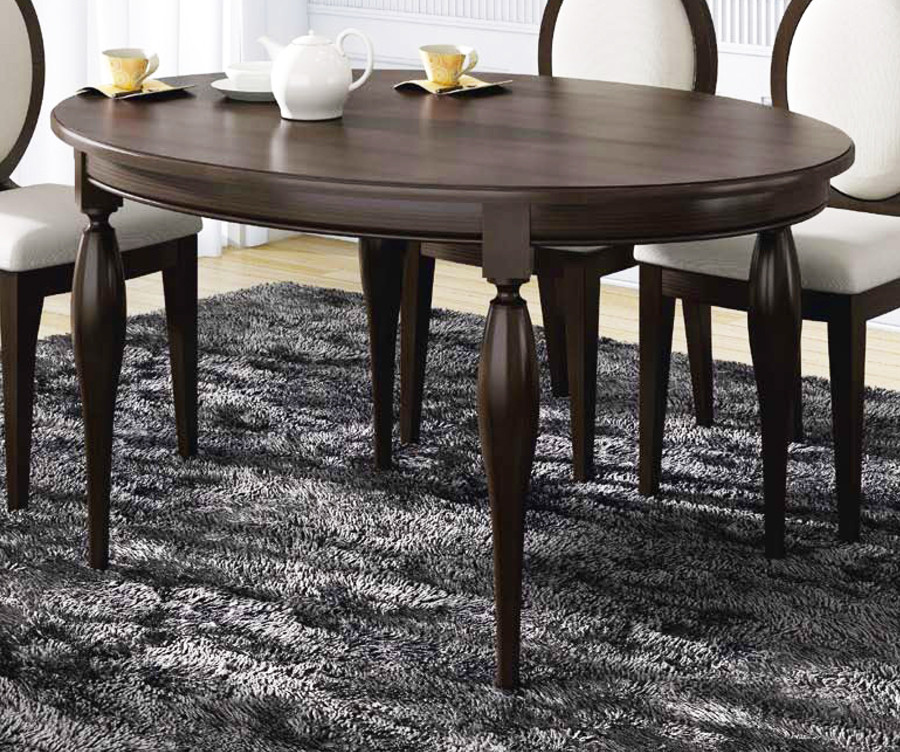 MESA REDONDA ELÍPTICA EXTENSIBLE MADERA - PINO
