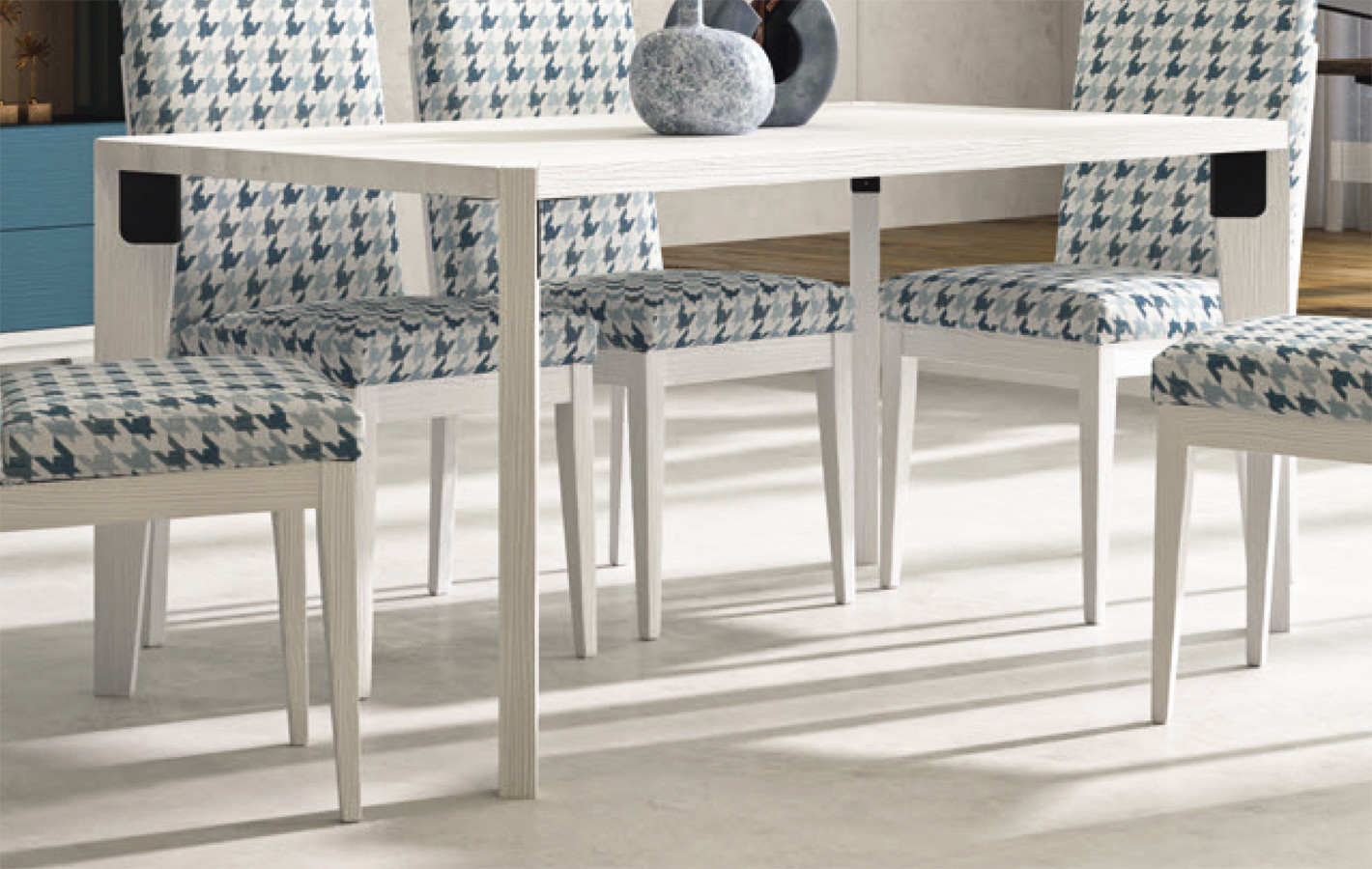 MESA DE COMEDOR FIJA ESTILO NÓRDICO MADERA MACIZA DE PINO