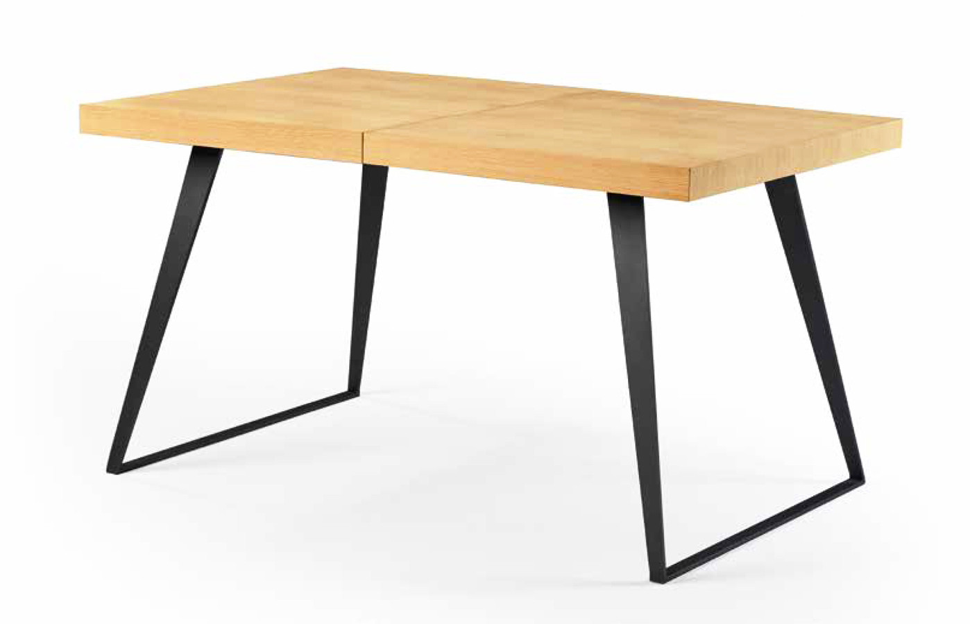 MESA DE COMEDOR ESTILO NÓRDICO CON PATAS METÁLICAS - ROBLE