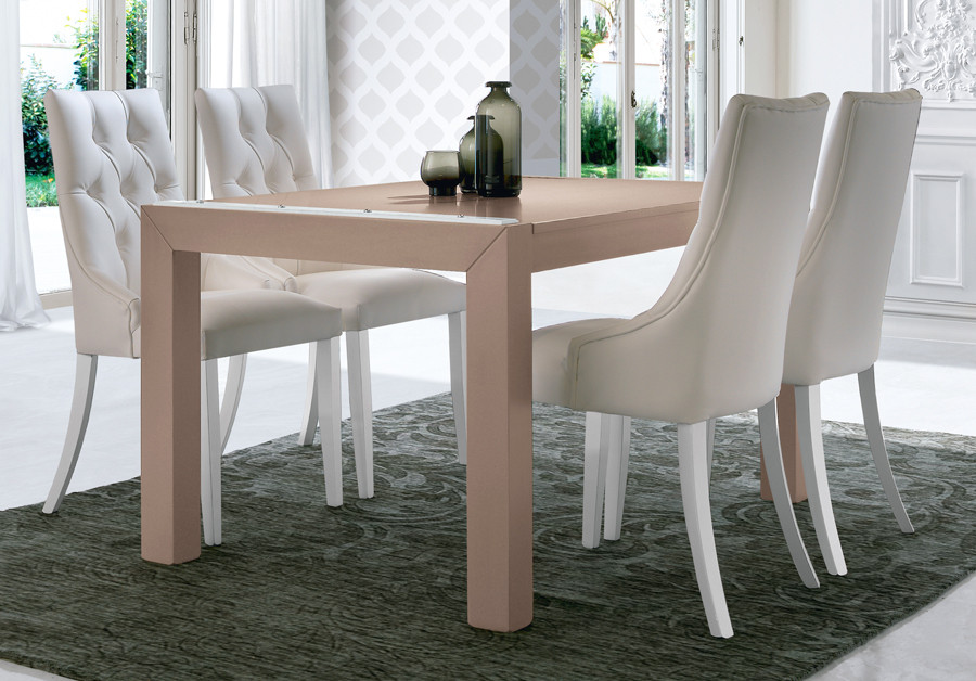 MESA COMEDOR EXTENSIBLE DETALLE ROMBOS - PINO