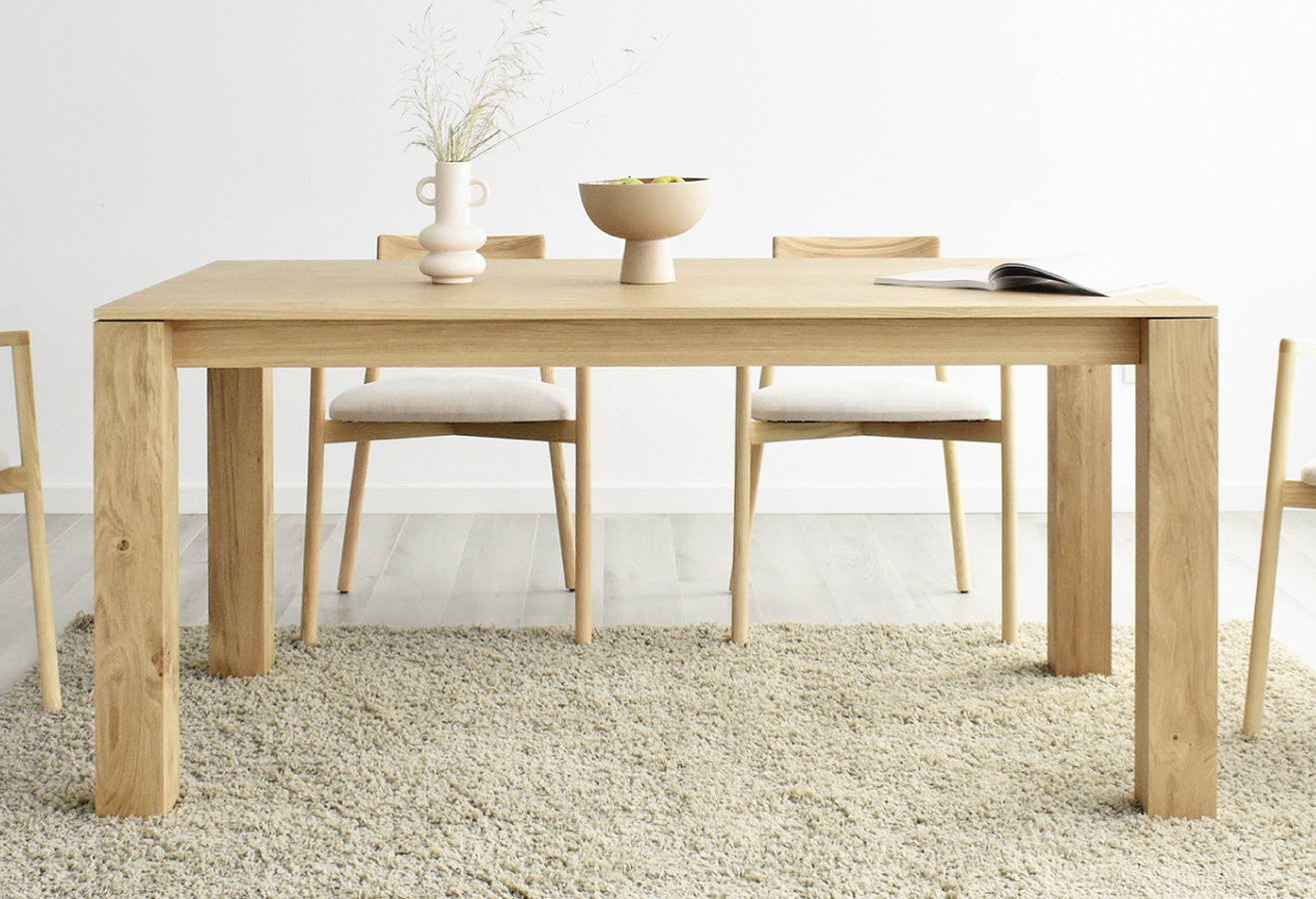 MESA COMEDOR RECTANGULAR EXTENSIBLE ELABORADA EN MADERA - ROBLE
