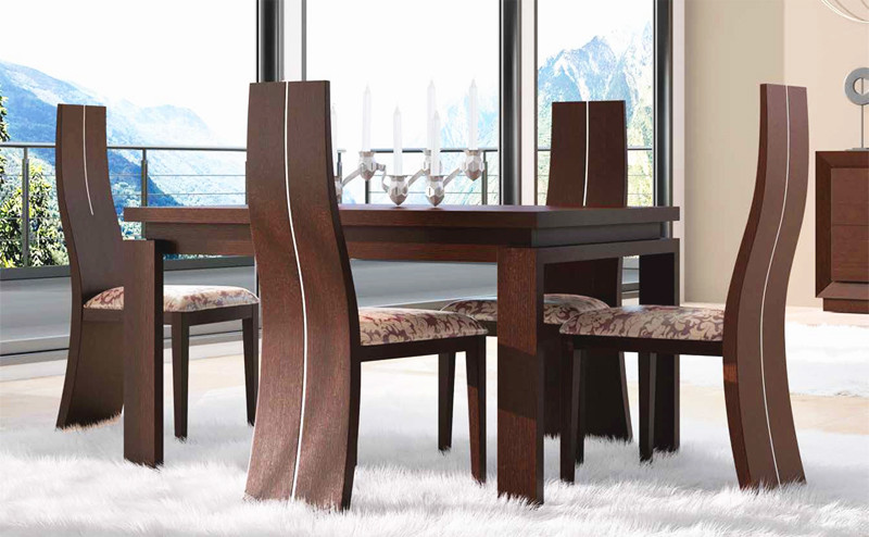 Mesa de comedor rectangular extensible para salones con muebles en ... Salon comedor de madera