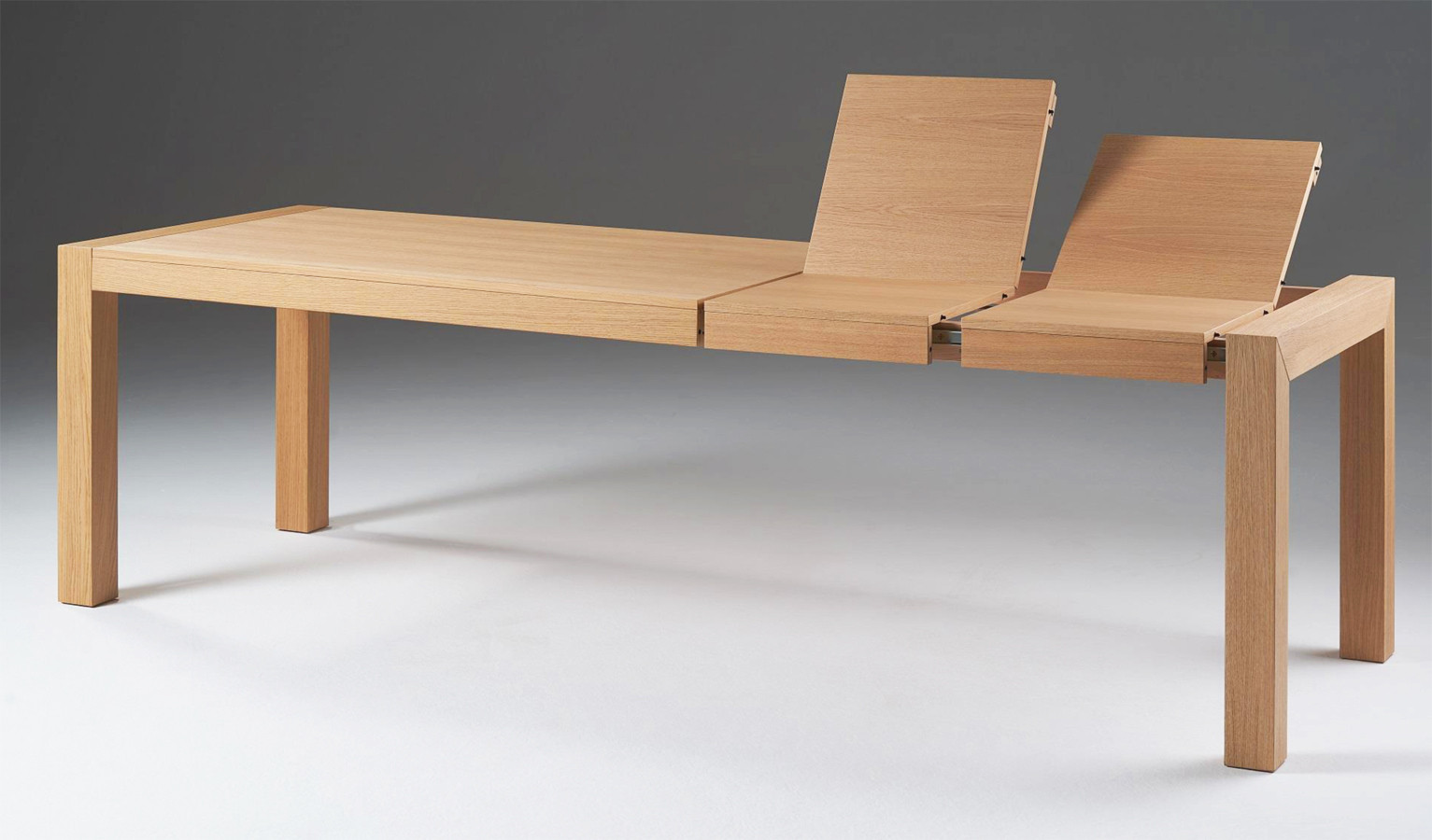 ▷ MESA DE COMEDOR EXTENSIBLE en madera de chapa de roble