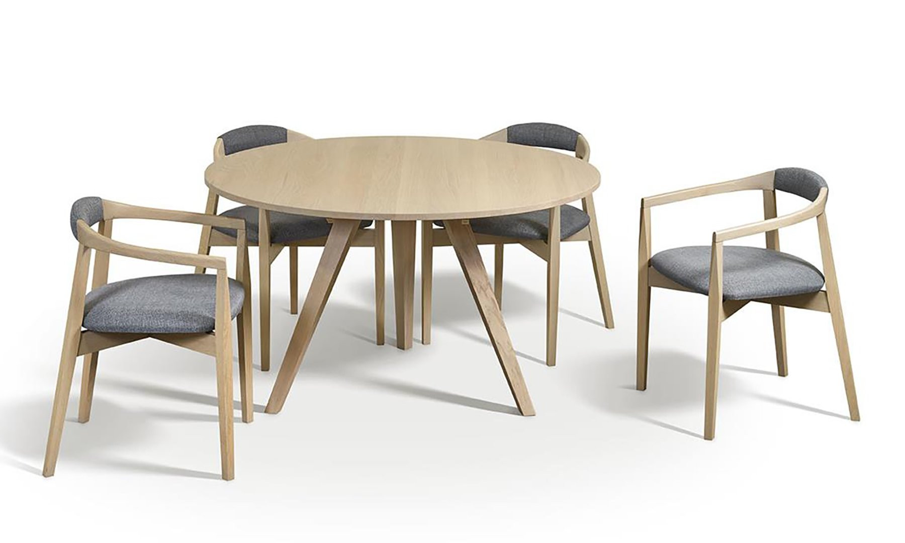 MESA DE COMEDOR REDONDA FIJA DE DISEÑO E INSPIRACIÓN NÓRDICA