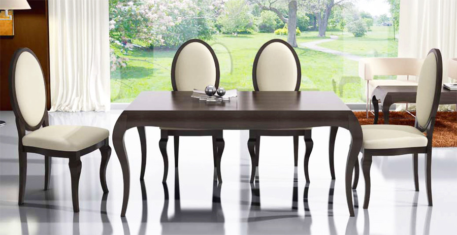 MESA DE COMEDOR EXTENSIBLE ESTILO ISABELINA MADERA - PINO