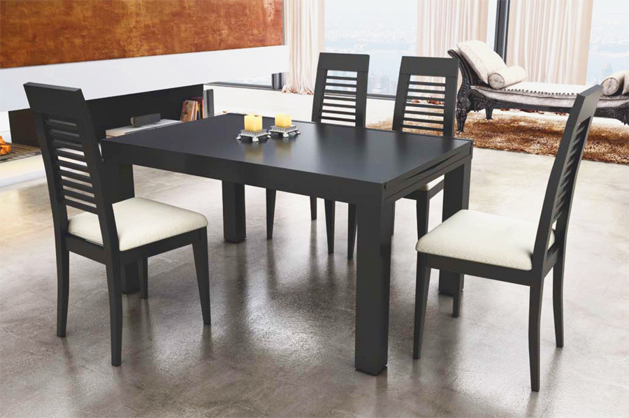 MESA DE COMEDOR EXTENSIBLE PATA CUADRADA DE 9X9 MADERA - PINO
