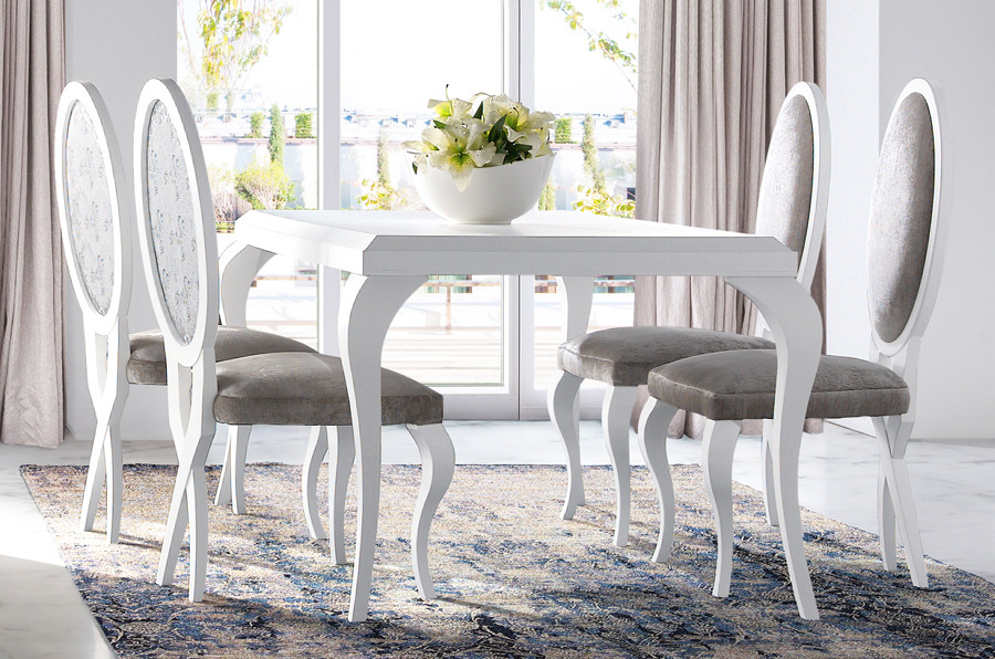 MESA DE COMEDOR CON PATAS ISABELINA - DM