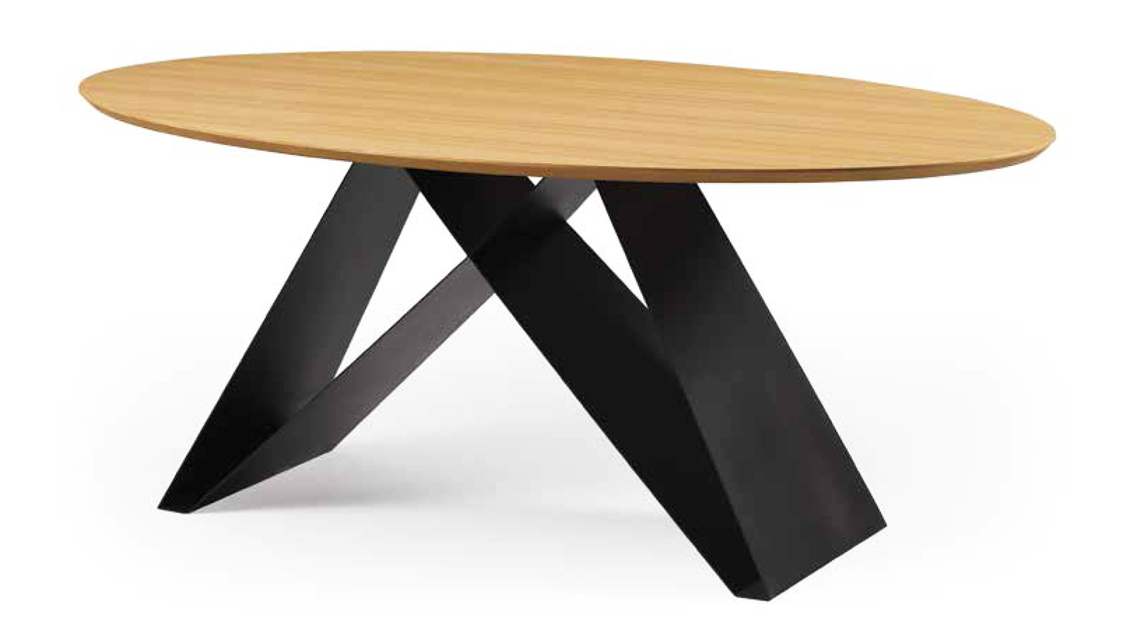 MESA PARA COMEDOR CON TAPA DE MADERA CON FORMA ELÍPTICA - ROBLE