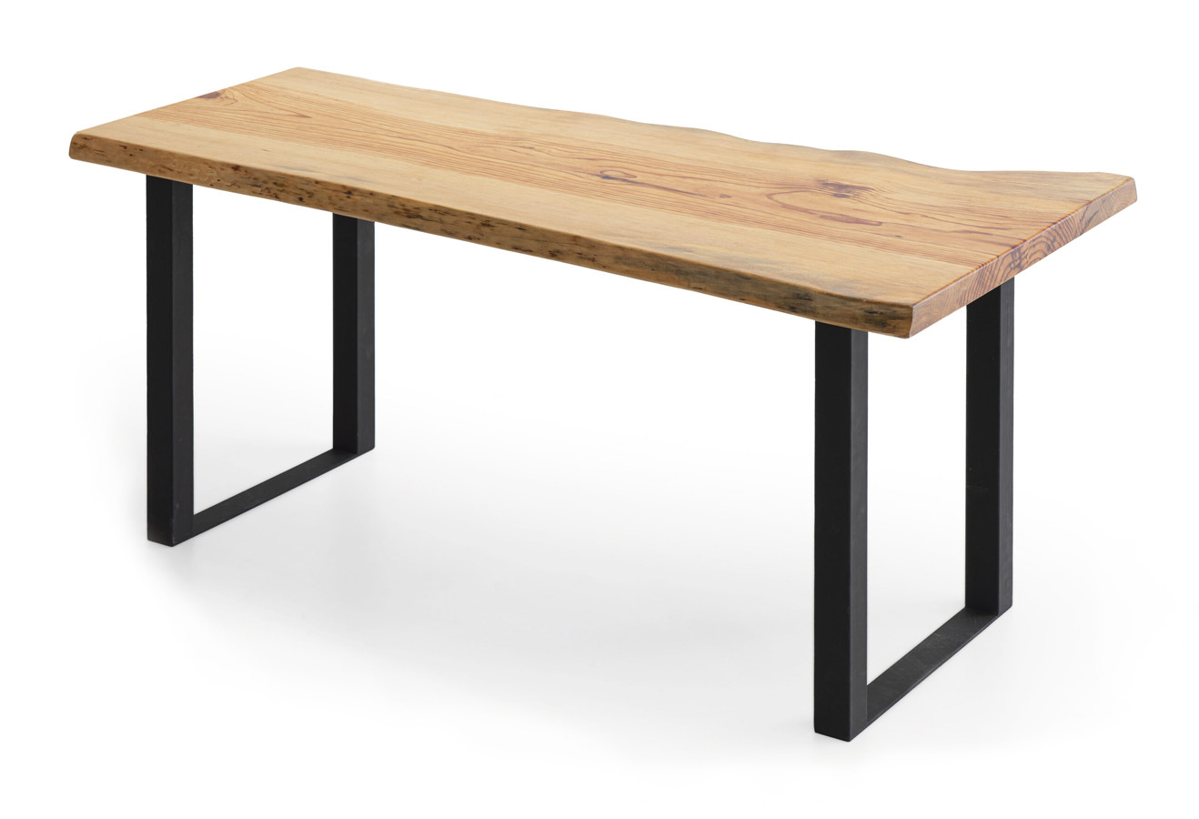 MESA DE COMEDOR CON TAPA DE TRONCO MADERA MACIZA DE PINO