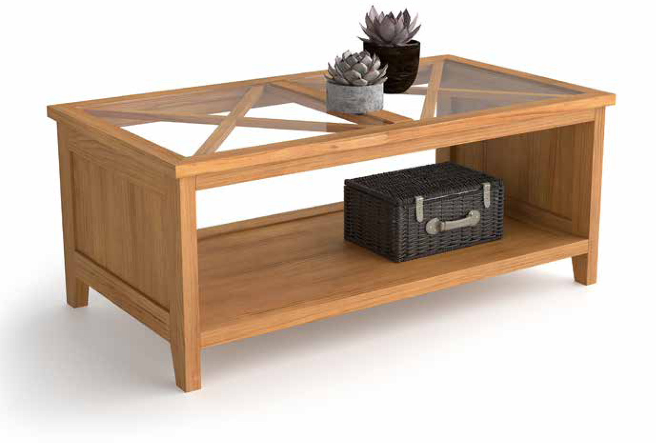 MESA DE CENTRO CON ASPAS Y REVISTERO MADERA NATURAL SOSTENIBLE