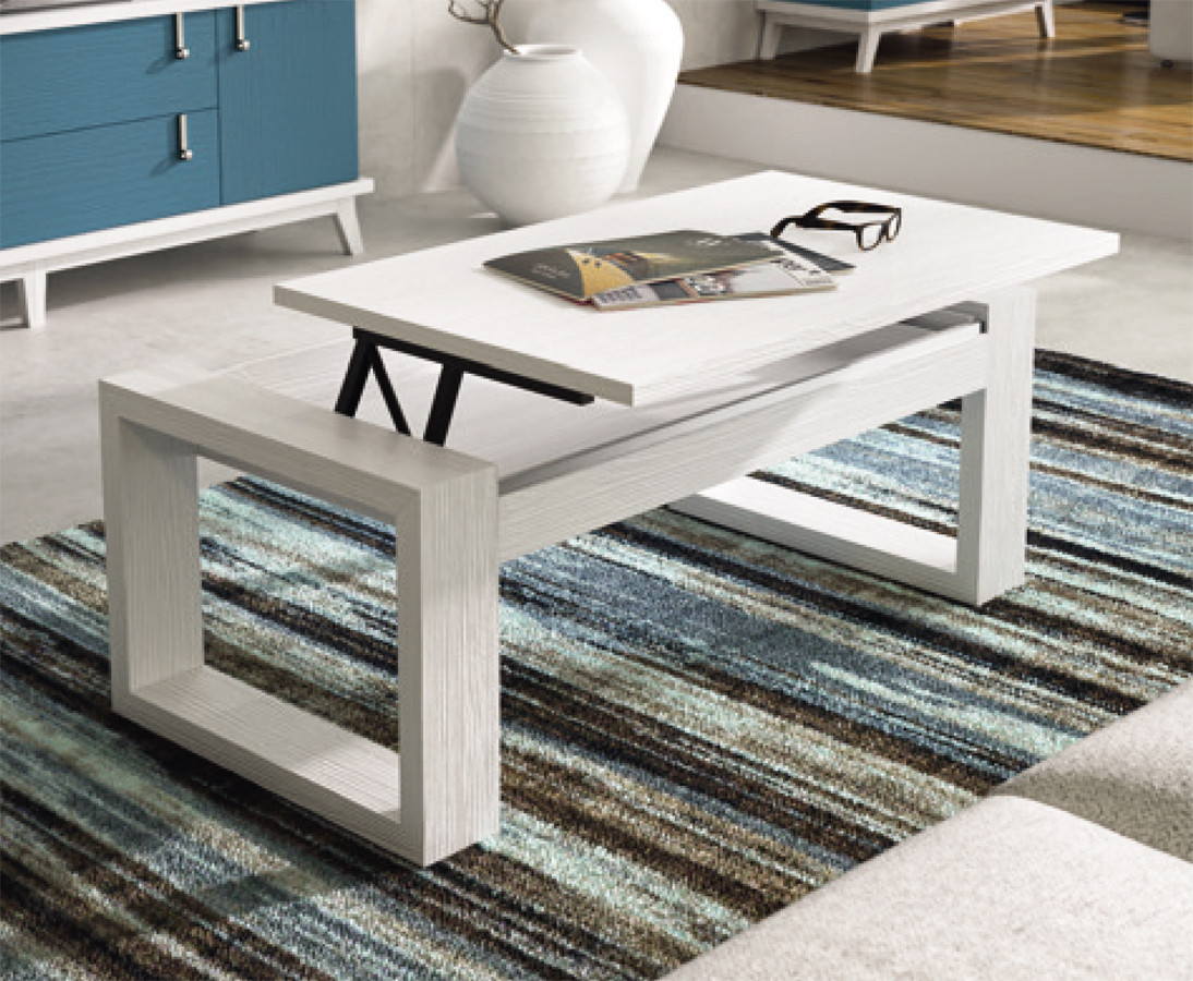 MESA DE CENTRO ELEVABLE DISEÑO NÓRDICO MADERA NATURAL