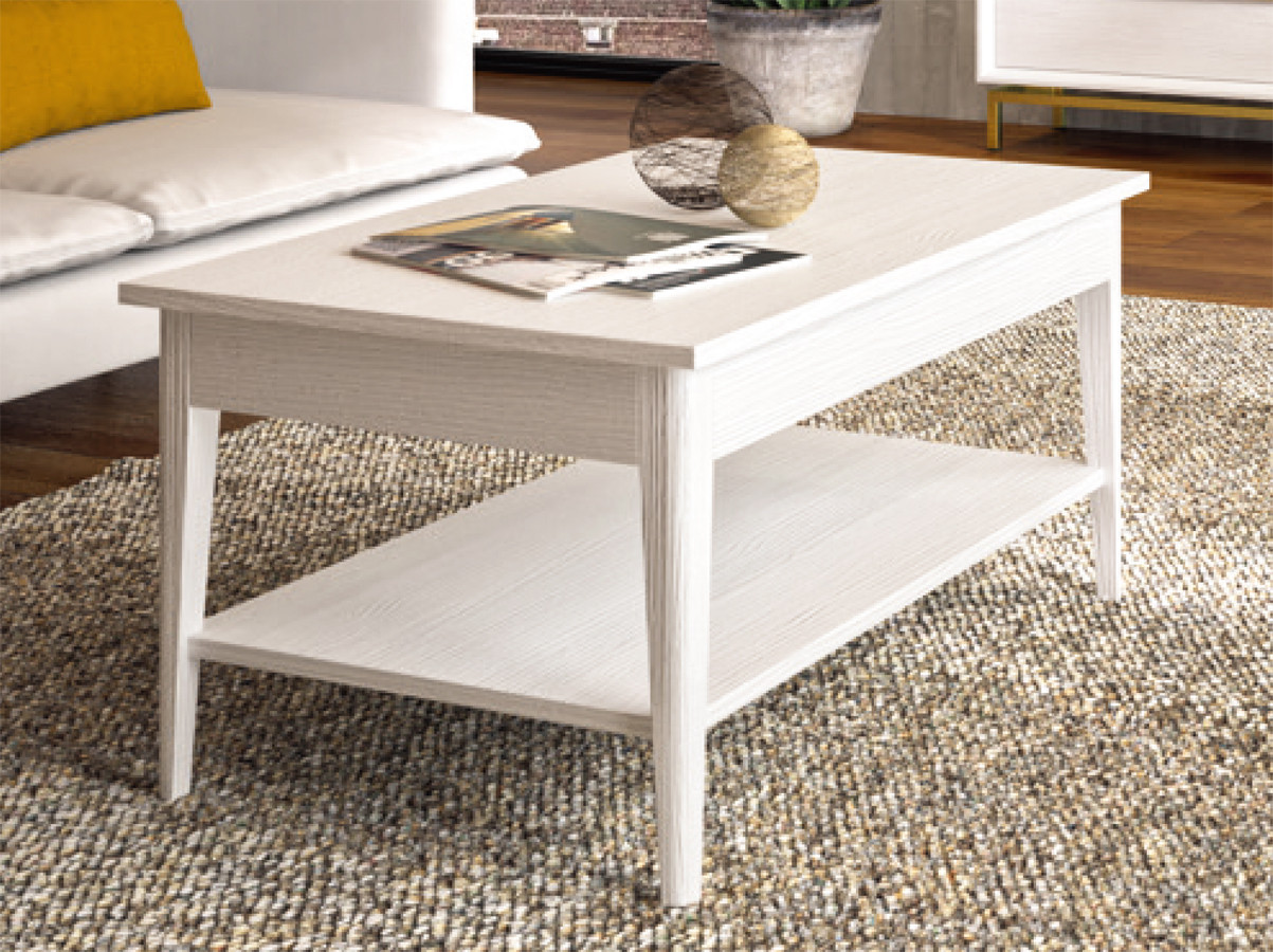 MESA DE CENTRO ELEVABLE DISEÑO ESCANDINAVO MADERA NATURAL