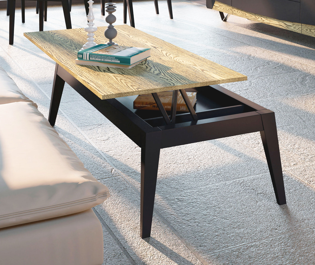 MESA DE CENTRO ELEVABLE Y DE ESTILO NÓRDICO ESCANDINAVO - FRESNO