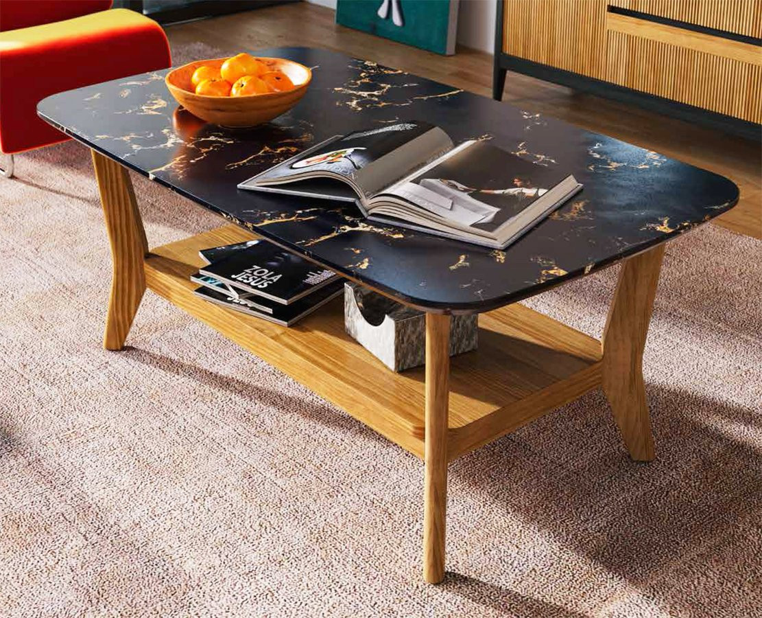 MESA DE CENTRO CON REVISTERO PARA SALONES CON MUEBLES MODERNOS