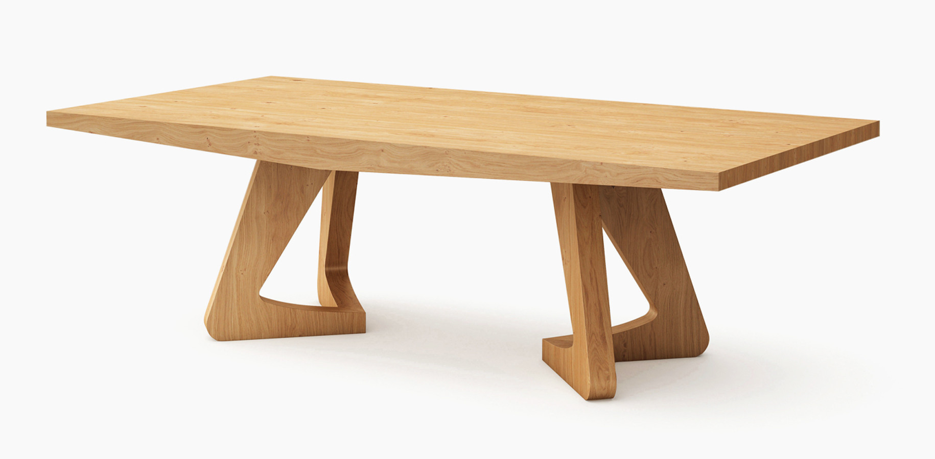 MESA DE COMEDOR FIJA GRAN TAMAÑO Y CON DOS BASES DE DISEÑO - DM