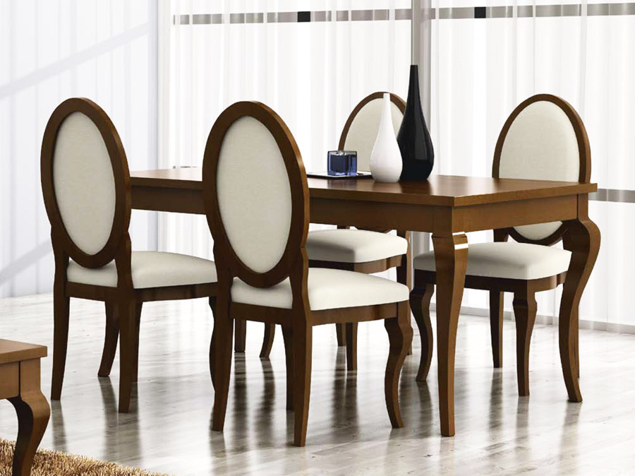 MESA DE COMEDOR EXTENSIBLE ESTILO ISABELINA - PINO