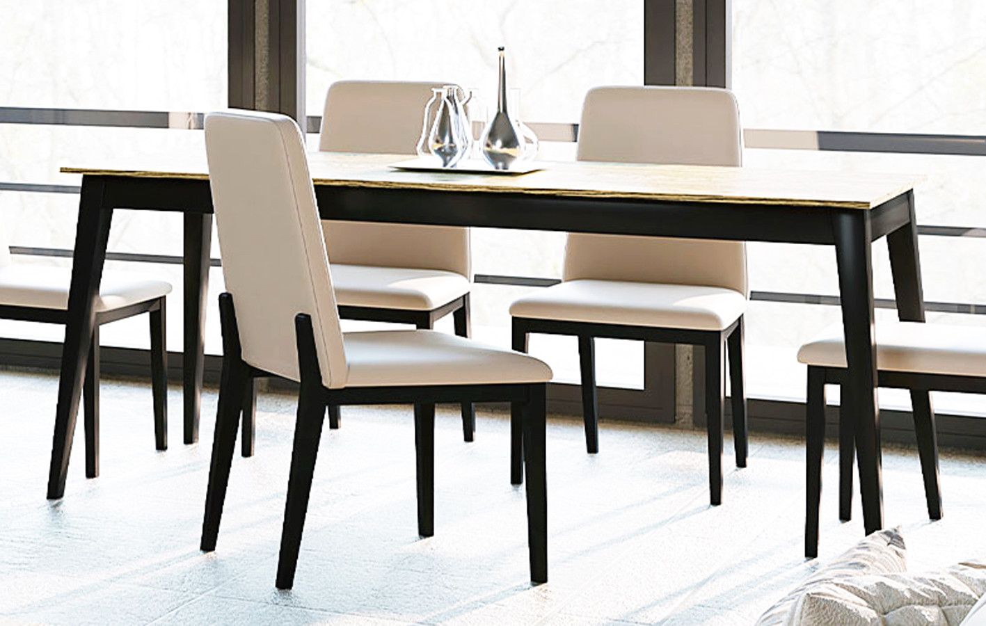MESA DE COMEDOR DOBLE EXTENSIBLE SALÓN ESTILO NÓRDICO - FRESNO