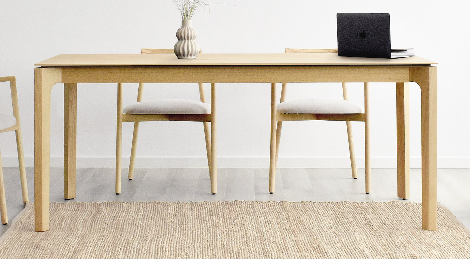 MESA DE COMEDOR ESTILO NÓRDICO MODERNO EN MADERA DE ROBLE 