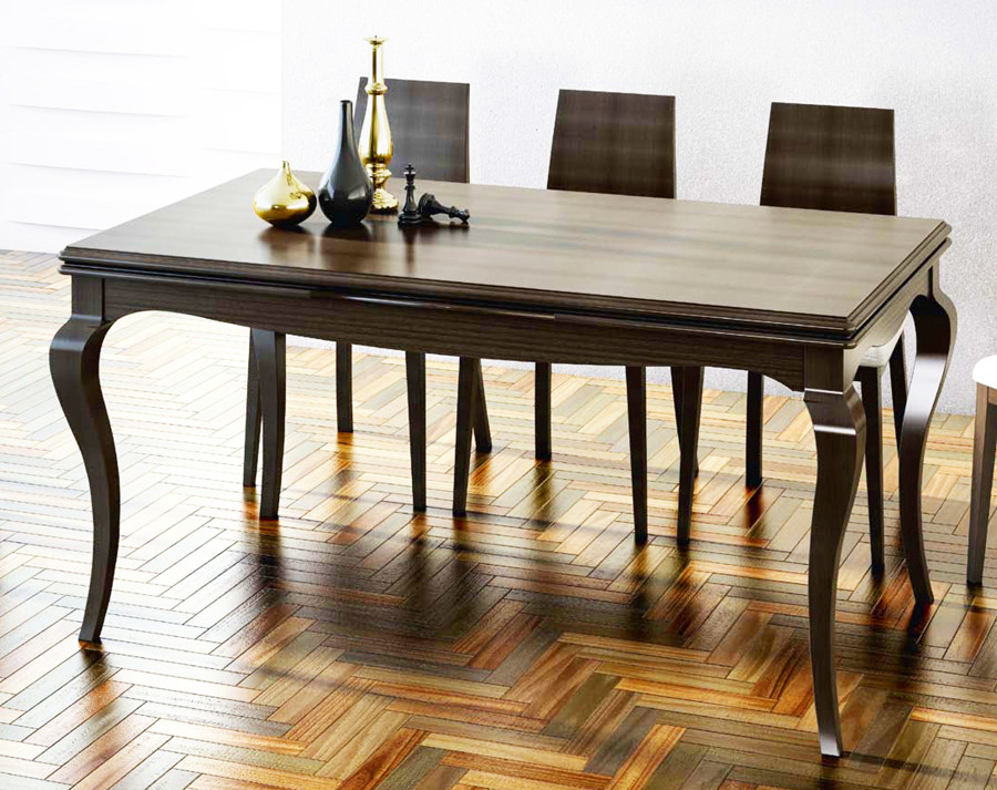 MESA PATA ISABELINA Y EXTENSIBLE CON TAPA DOBLE ALA MADERA - PINO