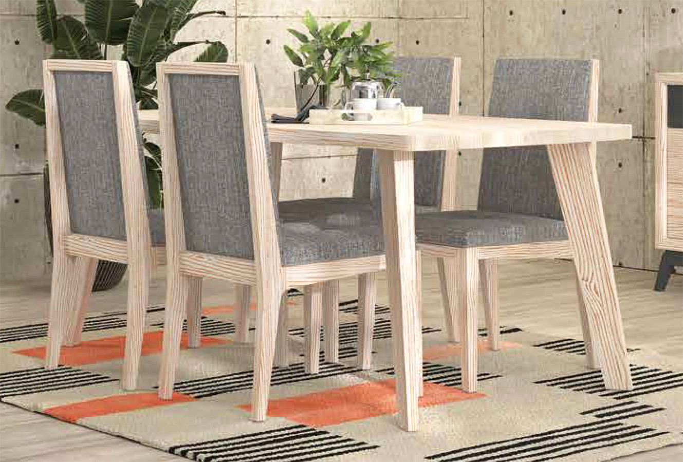 MESA DE COMEDOR FIJA ELABORADA EN MADERA MACIZA DE CALIDAD