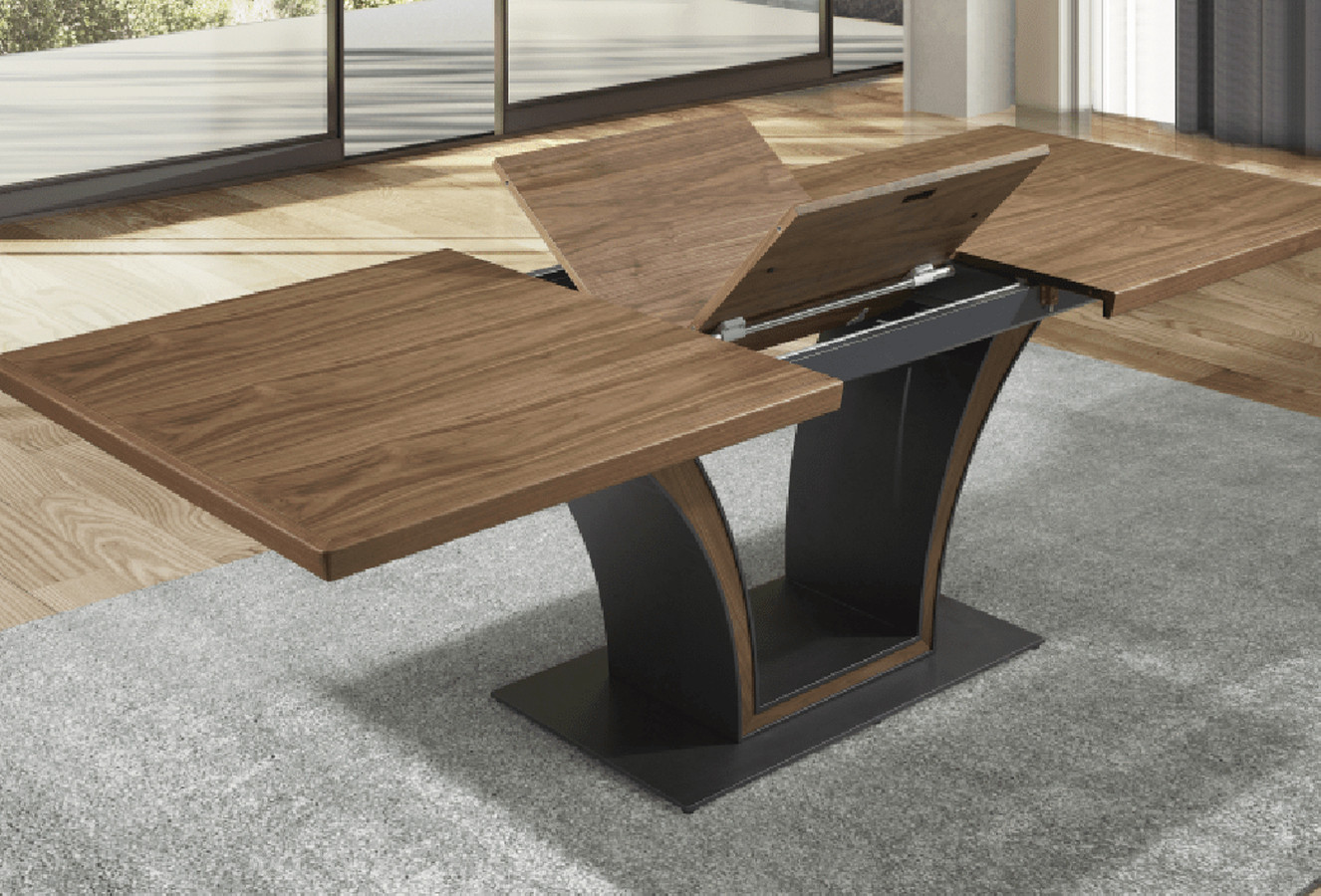 MESA DE COMEDOR RECTANGULAR EXTENSIBLE DE DISEÑO MODERNO MADERA