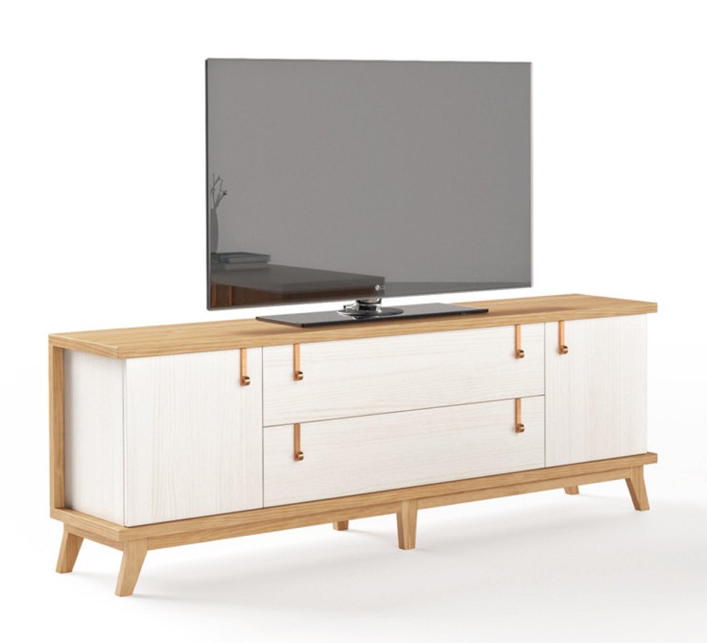 MESA DE TELEVISION ESTILO NÓRDICO Y CON PATAS MADERA