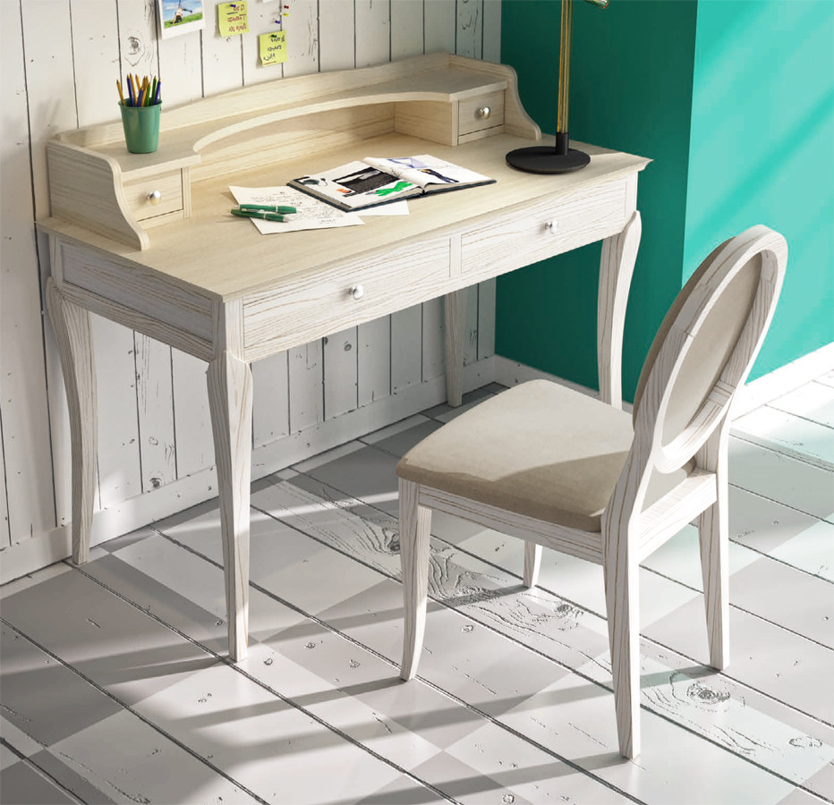 MESA DE ESCRITORIO CON ALTILLO CAJONES MADERA