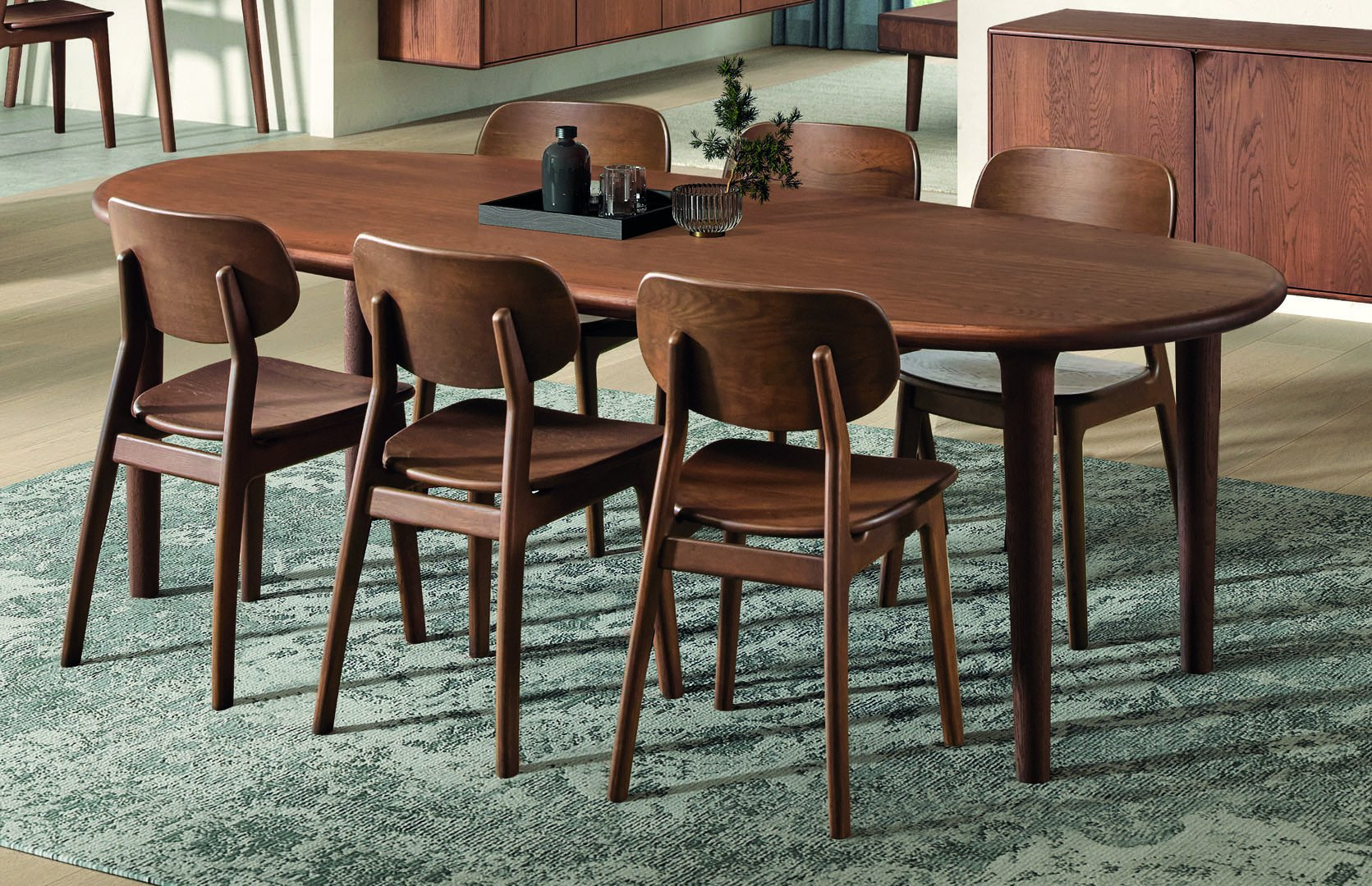 MESA DE COMEDOR DE DISEÑO NÓRDICO EXTENSIBLE Y AMPLIABLE A LO ANCHO