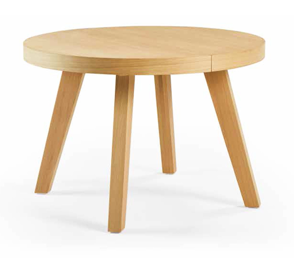 MESA COMEDOR REDONDA ESTILO NÓRDICO MADERA NATURAL - ROBLE