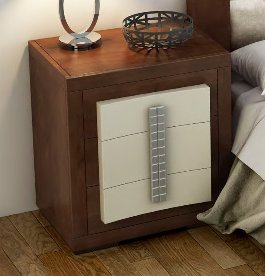 MESILLA DE NOCHE MODERNA CAJONES CON PANEL