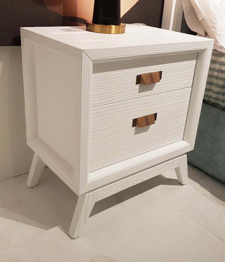 MESITA DE NOCHE 2 CAJONES PARA DORMITORIO MADERA NATURAL