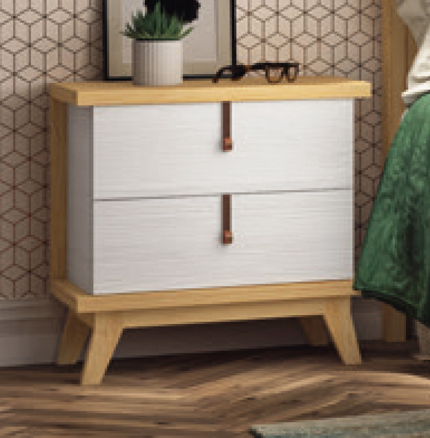 MESITA DE NOCHE ESTILO NÓRDICO EN MADERA NATURAL