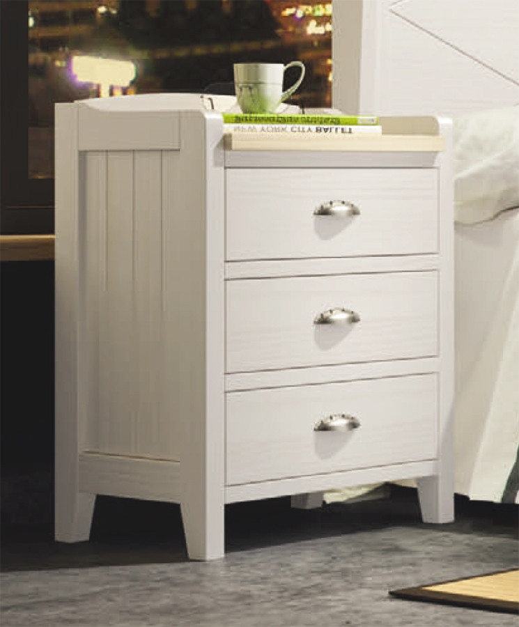 MESILLA DE NOCHE CON COPETE PARA DORMITORIO MADERA NATURAL