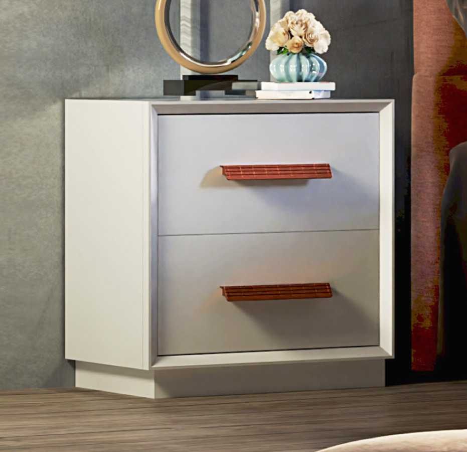 MESITA DE NOCHE RECTA CON 2 CAJONES DORMITORIO DE DISEÑO - DM