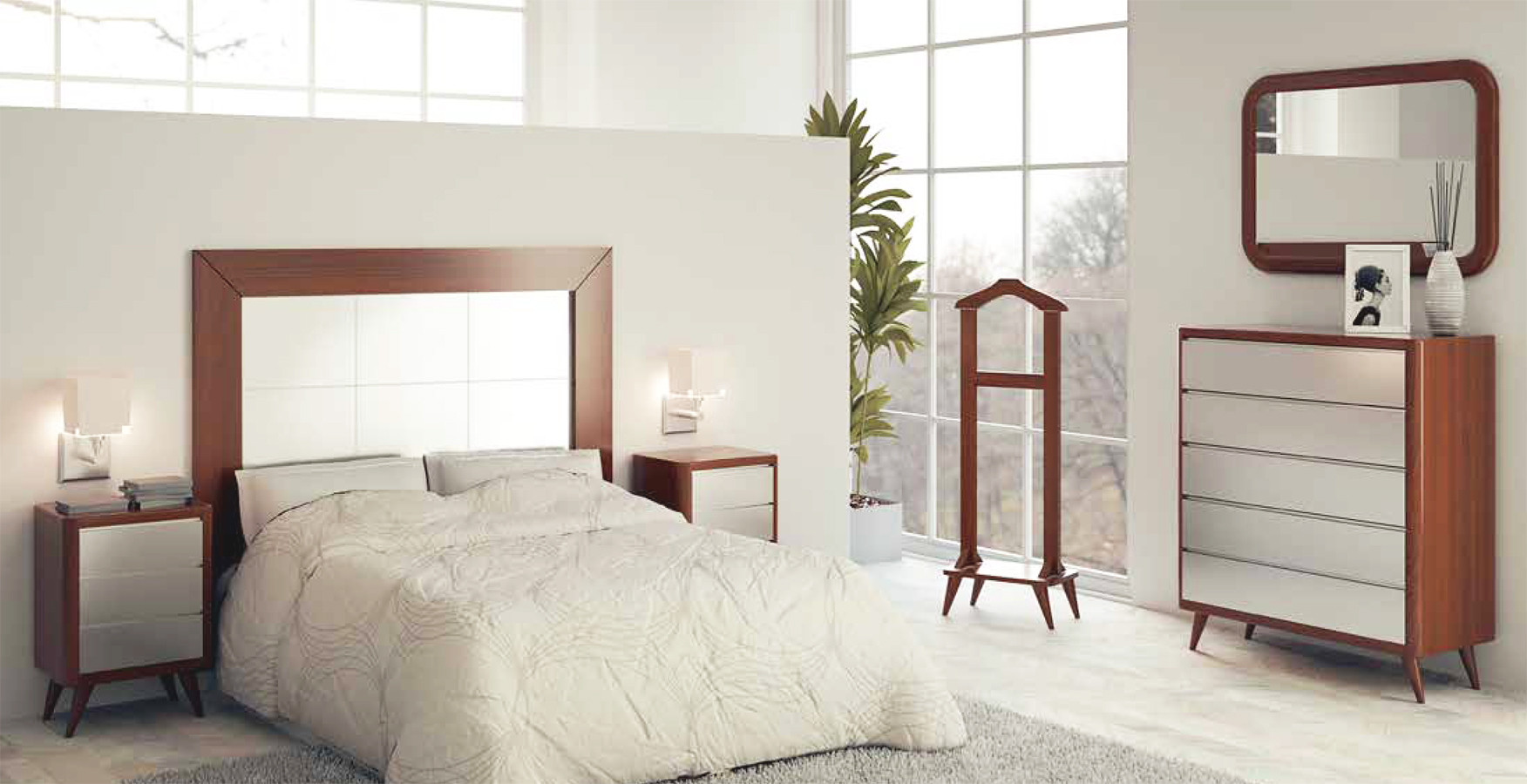 DORMITORIO CON MUEBLES MODERNOS ESQUINAS REDONDEADAS - PINO
