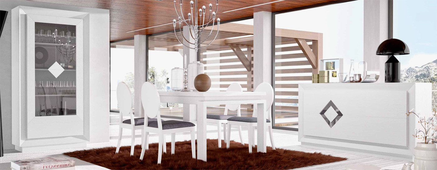 MUEBLES DE SALÓN COMEDOR CON MESA DE COMEDOR EXTENSIBLE - ROBLE