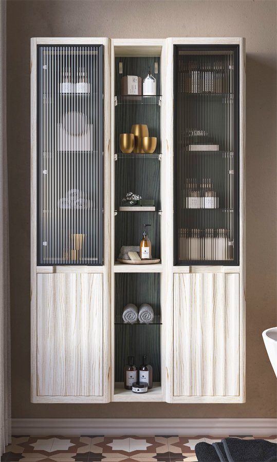 VITRINA DE ALMACENAJE PARA BAÑO EN MADERA DE PINO SOSTENIBLE