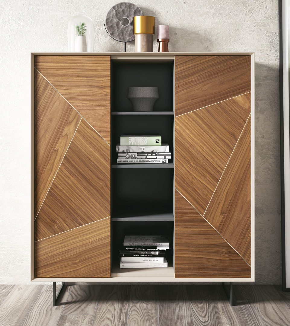 MUEBLE AUXILIAR CON 2 PUERTAS PARA SALONES DE DISEÑO CONTEMPORÁNEO