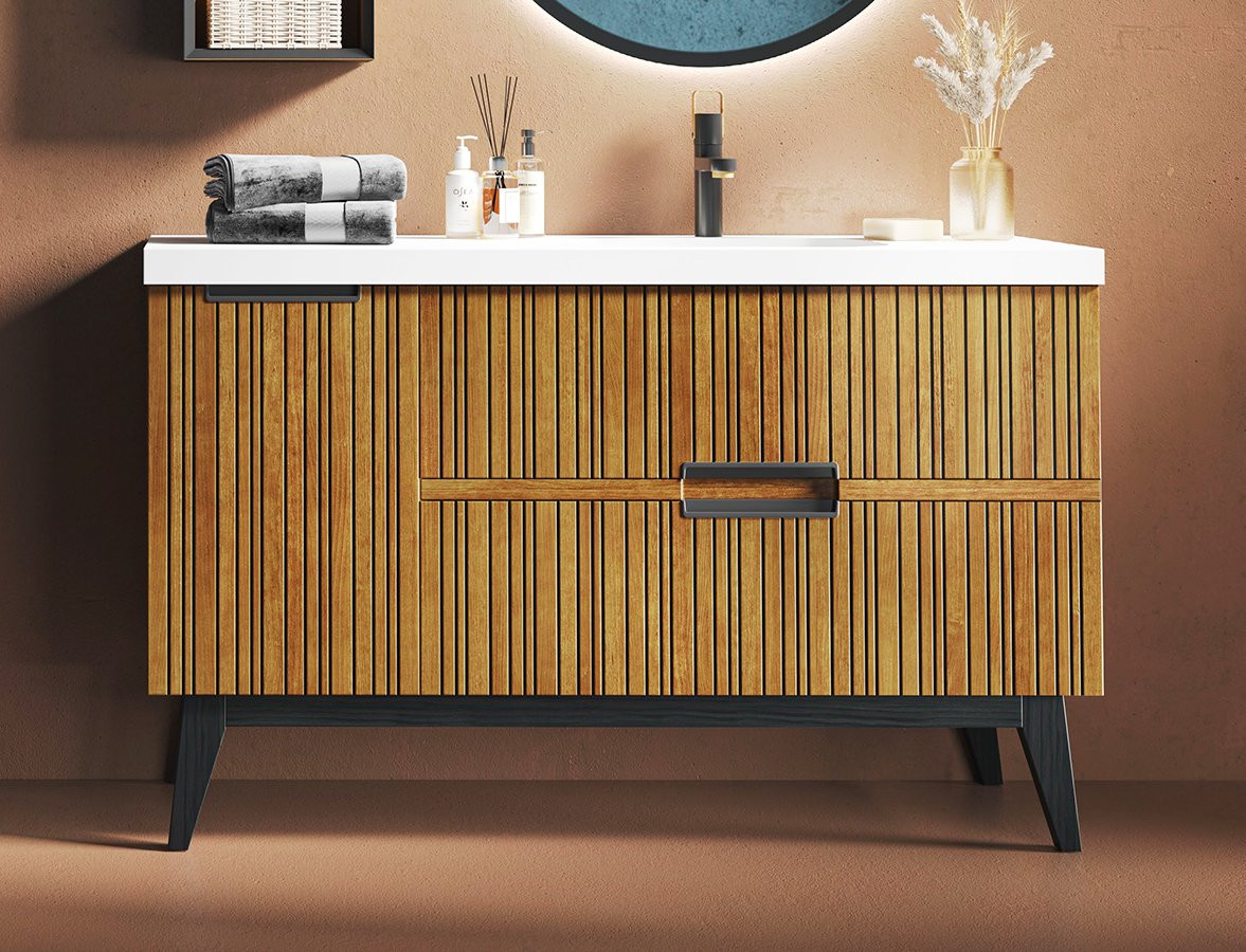 MUEBLE DE BAÑO ESTILO NÓRDICO CON DOS CAJONES Y MÓDULO CON UNA PUERTA