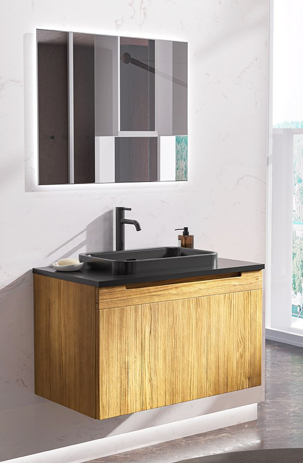 LIBERTY  Mueble bajo lavabo de pie Mueble bajo lavabo de pie simple de  madera con puertas By Gaia Mobili